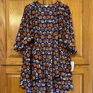 LuLaRoe Vibrant Blue and Orange Dress